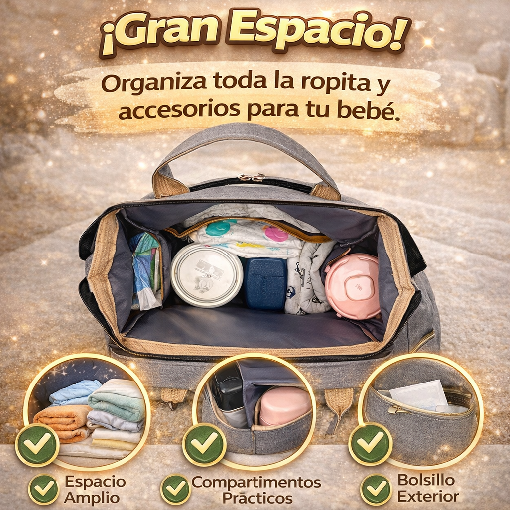 Mochila Pañalera BabyGo® 3 en 1