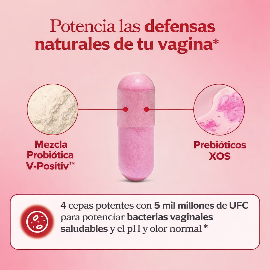 Uro- probiótico vaginal para mujer.