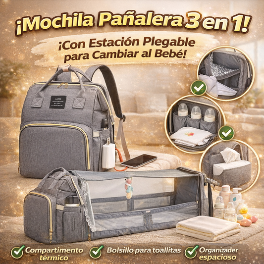 Mochila Pañalera BabyGo® 3 en 1