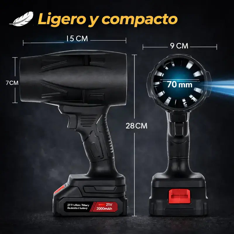 Soplador de aire potente CleanGO®+ maletín y batería extra de regalo.