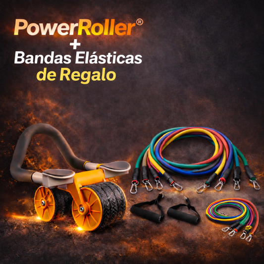 Rodillo de entrenamiento muscular PowerRoller® + Regalo kit de bandas elásticas.